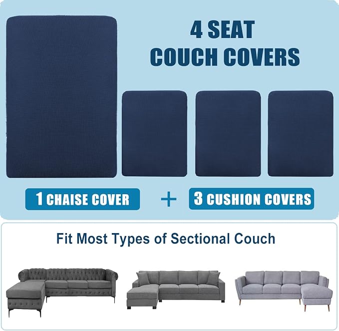 Water Repellent Sectional Couch Cushion Covers L Shaped Sofa - Image 7