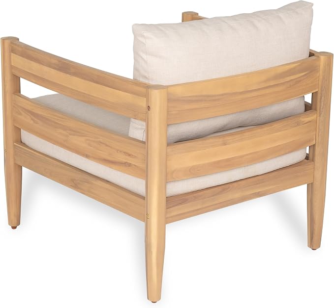 Christopher Knight Home Kory 4-Piece Acacia Wood Patio Furniture Set, Outdoor - Image 6
