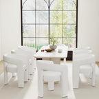 RIVOVA Modern Barrel Dining Chairs Set of 8, PU Leather Upholstered Accent Side by RIVOVA