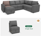 HONBAY Single Seat for Modular Sectional Sleeper Sofa - Image 4