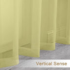Chyhomenyc Sheer Curtains 54 Inch Long 2 Panels Set, Light Filtering Short Soft - Image 4
