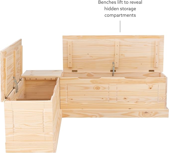 Linon Harris Unfinished Wood Backless Nook - Image 19