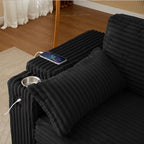 Convertible Corduroy Sofa Bed - Image 4