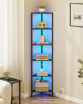 TUTOTAK Corner Shelf with LED Light, 6-Tier Corner Bookshelf by ChoosetutotakFurnitureBuildYourCozyHome