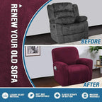 H.VERSAILTEX Velvet Stretch Recliner Couch Covers 4-Pieces Style Recliner Chair - Image 5