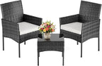 DUMOS 3 Piece Patio Furniture Set, All-Weather Outdoor Wicker Chairs by DumosLifestyle