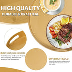 MAONAME 13" Gold Round Decorative Tray - Image 3