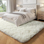 White Fluffy Washable Area Rugs - Image 4