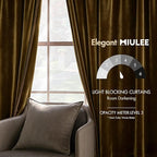 MIULEE Velvet Curtains 52x84 inches 2 Panels Gold Blackout Curtains | Luxury - Image 5