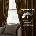 MIULEE Velvet Curtains 52x108 inches 2 Panels Gold Blackout Curtains | Luxury - Image 5