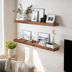36x8x1.6 inch Floating Shelves Set of 2 – Solid Wood Rustic Brown Wall Mounted - Image 6
