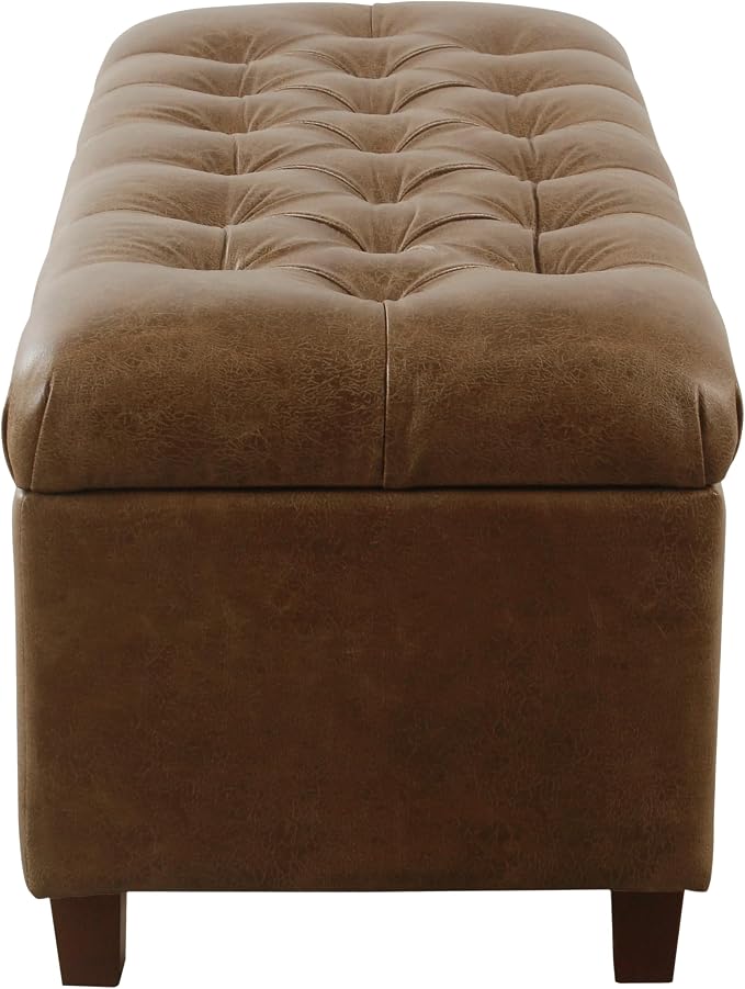 Homepop Home Decor | Button Tufted Storage Bench | Ottoman Bench - Image 6