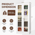 PEUKC Display Cabinet with Glass Doors, 71 Inches Metal Display Case with 4 - Image 3