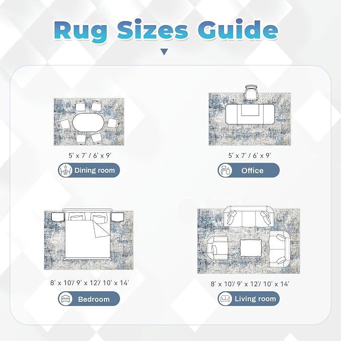 pmtsns Area Rugs 9x12 for Living Room: Washable Rug Modern Abstract Neutral - Image 8