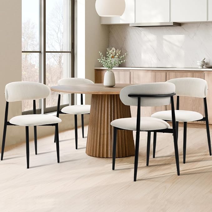 UVV Dining Chairs Set of 4, Metal Kitchen Chairs - Image 2