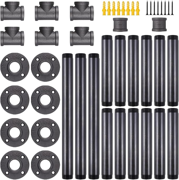 16'' x 43'' Industrial Pipe Table Leg Set - Image 4