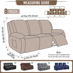 TAOCOCO Recliner Sofa Covers 8-Pieces Stretch Large Couch Covers - Image 5