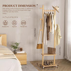 Solid Wood Coat Rack Freestanding Clothing Rack - Image 6