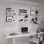 WOPITUES White Floating Shelves Set of 6, Wood - Image 7