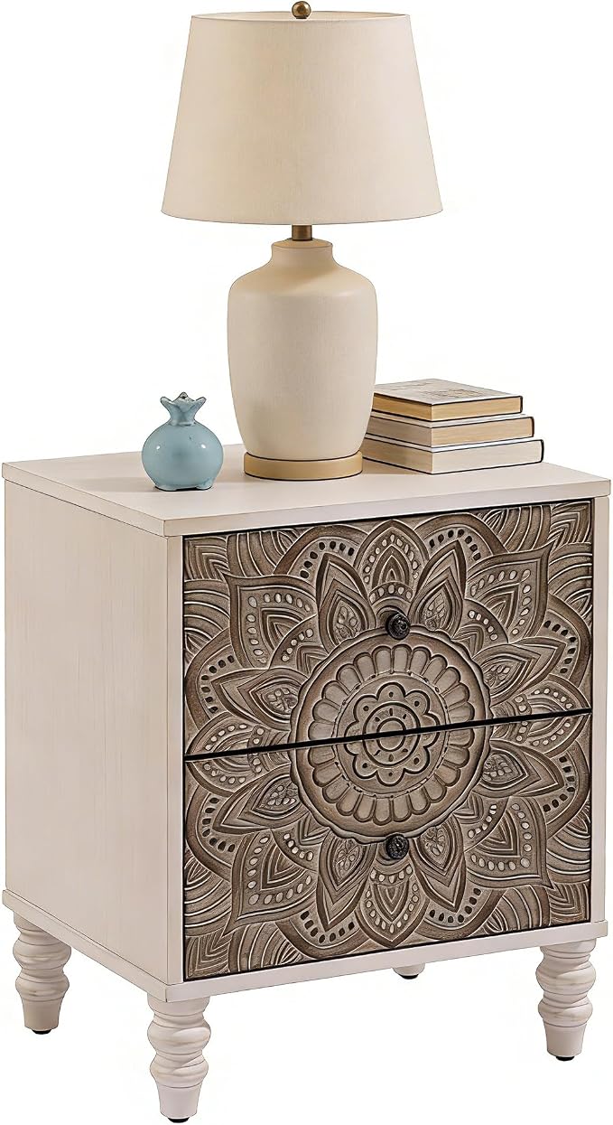 SUNBURY Vintage Wooden Nightstand by SUNBURY