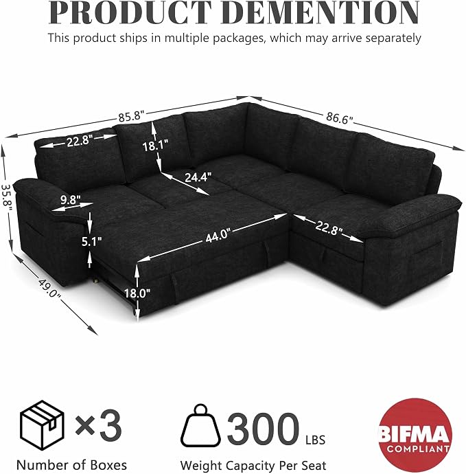 85 Inch Modular Sectional Sofa - Image 3