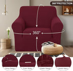 U-NICE HOME Stretch Recliner Chair Cover Armchair Slipcover, Burgundy | - Image 3
