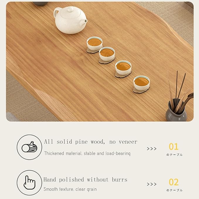 Solid Wood Low Coffee Tea Table - Image 4