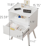 JOONEE White Nightstand, Modern Bedside Table - Image 2