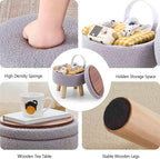 Wimarsbon Storage Ottoman, Modern Round Footrest - Image 4
