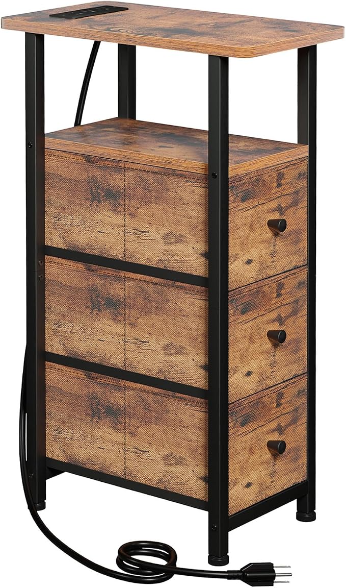 LOAKEKEL Narrow End Table Living Room by LOAKEKEL