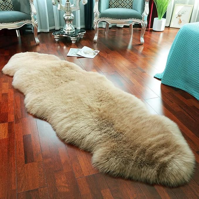 LLB Genuine Sheepskin Area Rug Wool Rug Fur Carpet Fluffy Shaggy Fur Rug by LLB