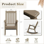 Greesum Set of 2 Outdoor Rocking Chair, All-Weather Patio Rocker, Rust-Proof & - Image 3