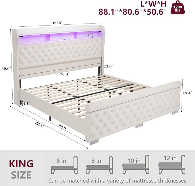 ROCHECASA King Size Bed Frame - Image 2