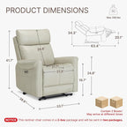 KISLOT Leather Recliner Chair Set of 2, Wall Hugger RV Recliners - Image 2