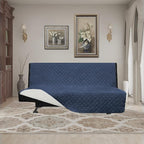 Easy-Going Reversible Couch Cover, Large Futon Sofa, Dark Blue/Ivory | Machine - Image 2