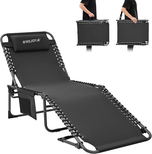 #WEJOY Folding Lounge Chair Outdoor, 5-Position Adjustable Sunbathing Tanning by WEJOY