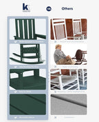 KINGYES Oversized Outdoor Rocking Chair Set of 2, All-Weather Patio Rocking - Image 8