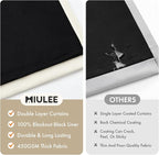 MIULEE Beige White 100% Blackout Curtains - Image 4
