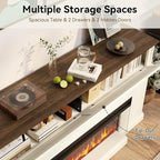 63" Farmhouse TV Stand with Fireplace - Image 5