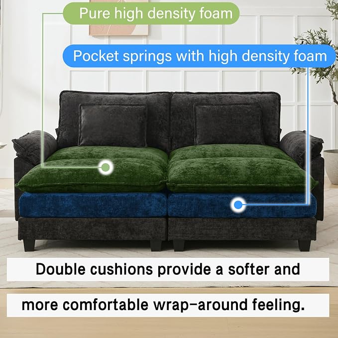 Oprisen 86" Modular Sectional Sofa, Comfy Cloud Couch Sectional Sofa - Image 3