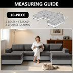 UNBBRRL 10 Pieces Stretch Sofa Cushion Covers - Image 2