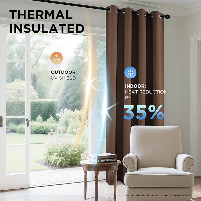 Joydeco Blackout Curtains 54 Inch Length 2 Panels Set, Thermal Insulated Long - Image 5