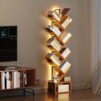Casaottima Tree Bookshelf with LED Lights, 8-Tier Narrow Bookcase - Image 7