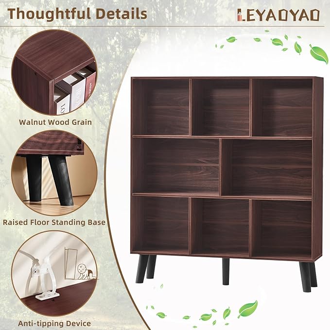 LEYAOYAO 8 Cube Bookshelf 3-Tier Bookcase - Image 5