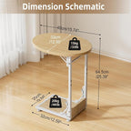 Elbourn Folding Side Table End Couch Tables, C-Shaped End Table - Image 3