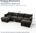 U Shaped Modular Sectional Sofa, Cloud Couch - Image 2