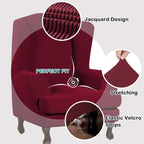 Turquoize Wingback Chair Covers 2 Piece Wing Chair Slipcover Stretch Slipcovers - Image 3