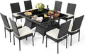 Tangkula 10 Pieces Wicker Patio Dining Set, Outdoor Rattan Table & Chairs Set by TANGKULA