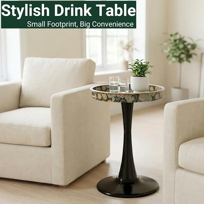 Gesodant Boho Chic Round Side Table, Stable Hourglass Pedestal Base, Unique - Image 7