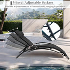 EROMMY Outdoor Chaise Lounge Set of 3, Reclining Patio Chairs - Image 5